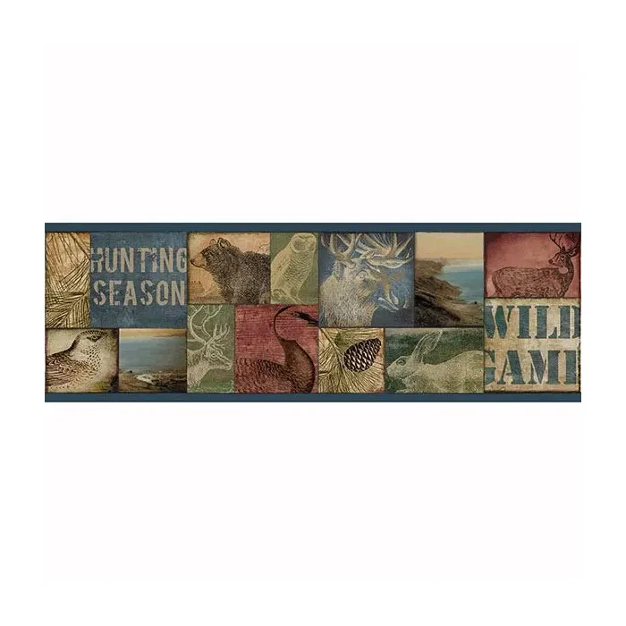 Trumball Blue Wild Game Wallpaper Border Chesapeake TLL01491B