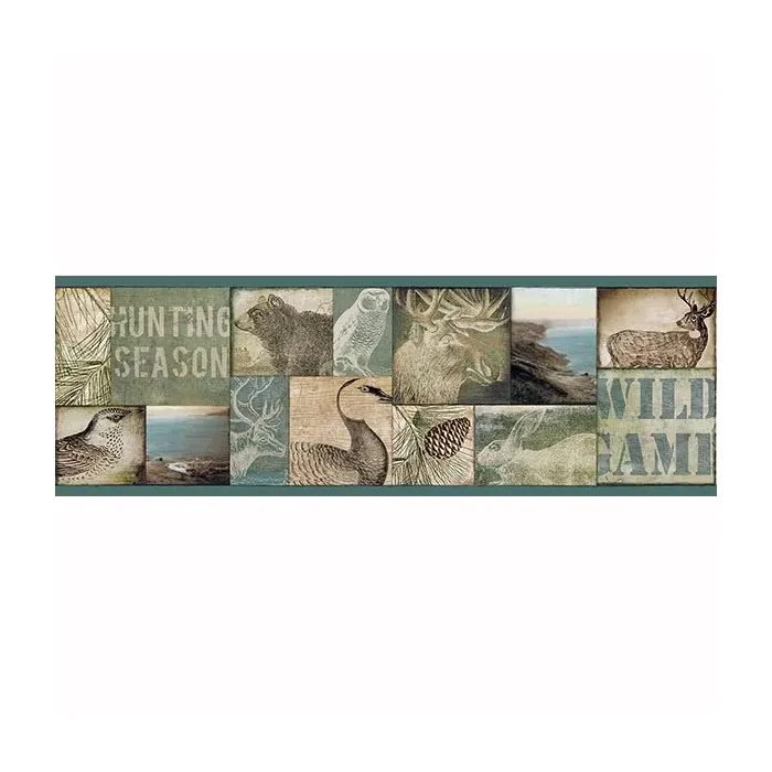 Trumball Teal Wild Game Wallpaper Border Chesapeake TLL01492B