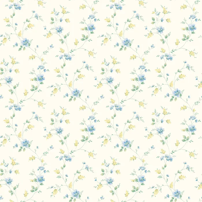 Carla Blue Spring Bloom Trail Wallpaper Sidewall Chesapeake BBC21561