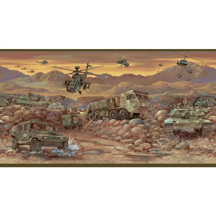 Hoorah Green Mash Unit Portrait Wallpaper Border Chesapeake BBC94311B