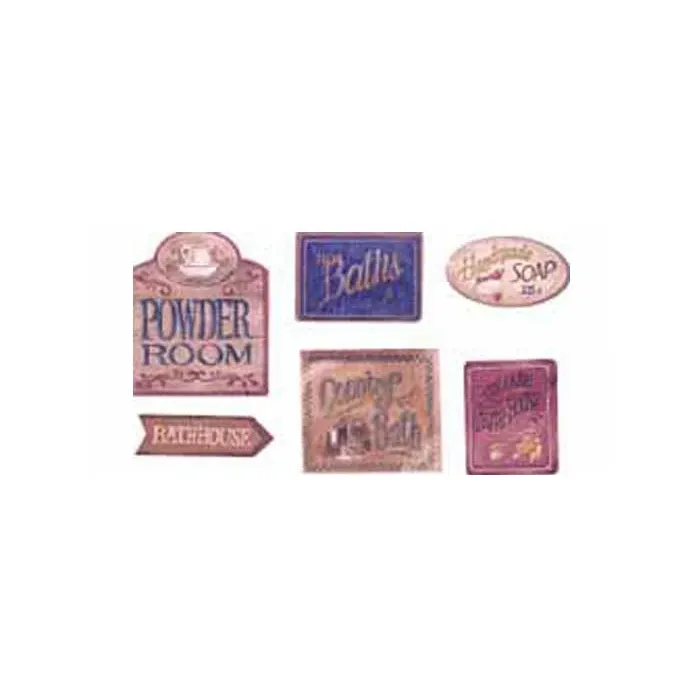 Bath Sign Wallpaper Cutouts
