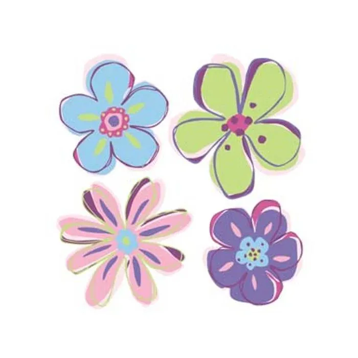 Retro Style Flowers Wallies