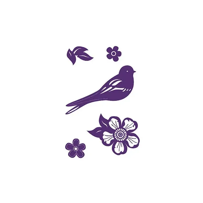 Purple Songbird Silhouette Wallies