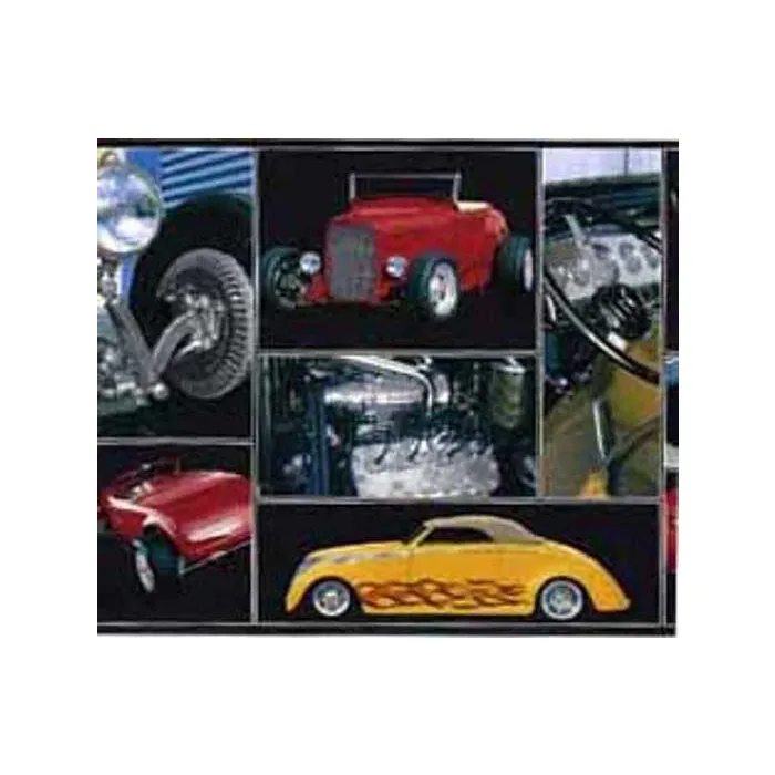 Hot Rod Collage Wall Border