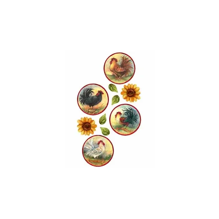 Sunflowers and Rooster Vinyl Decal Wallies