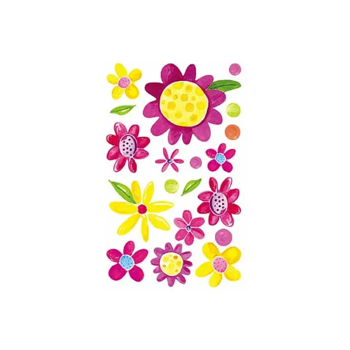 Colorful Girly Flowers Vinyl Decal Wallies