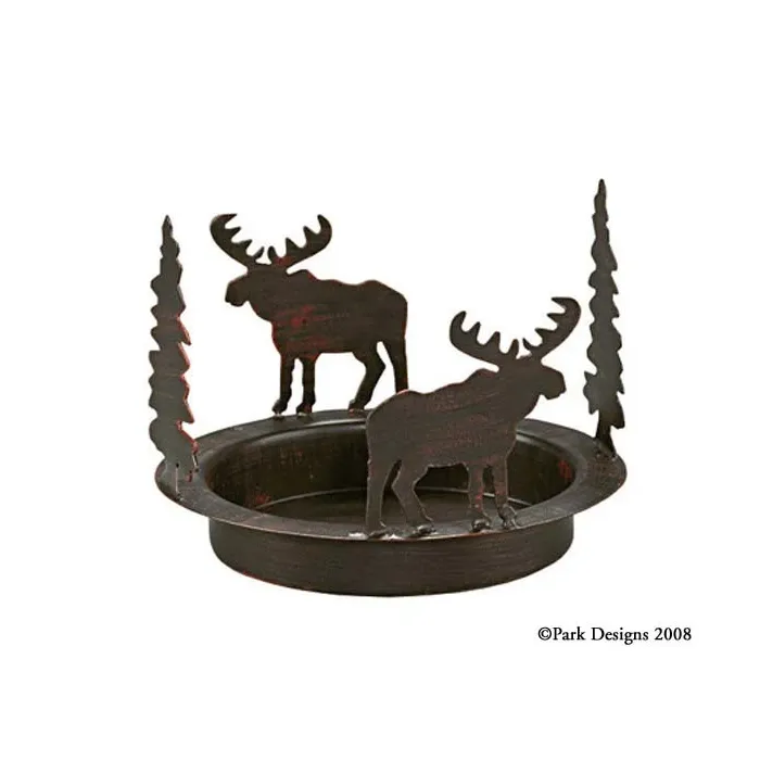 Moose and Fir Tree Cndl Pan 6.25