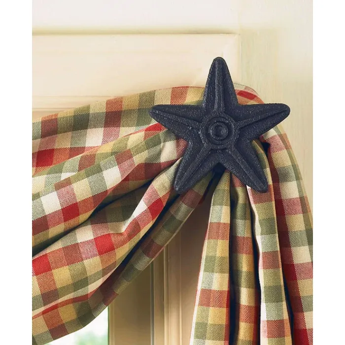 Star Design Metal Curtain Hooks - Pair Of 2