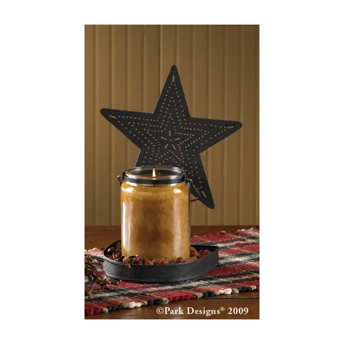 Punched Star Candle Pan Black