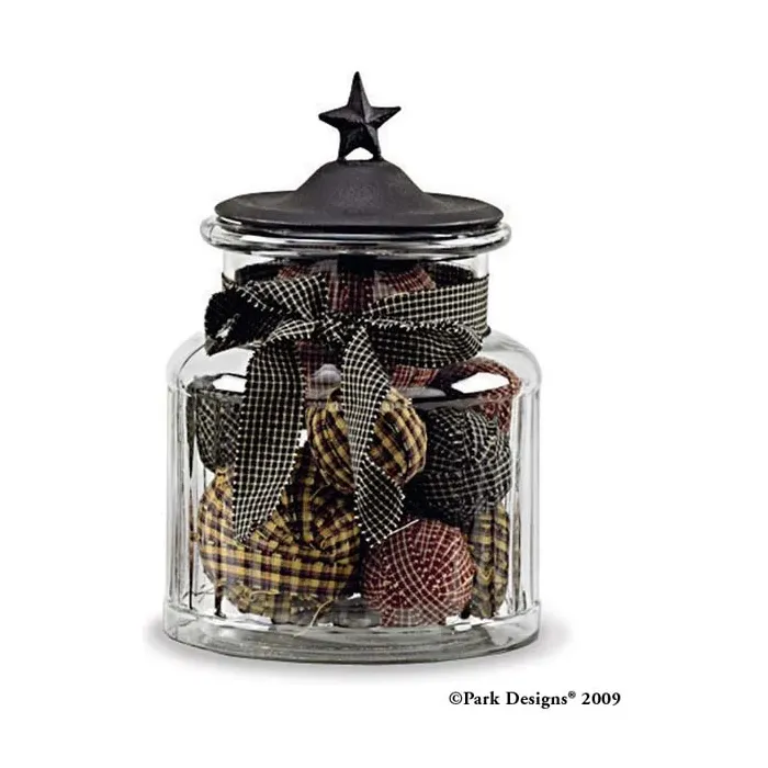 Black Star Glass Jar 7 inch