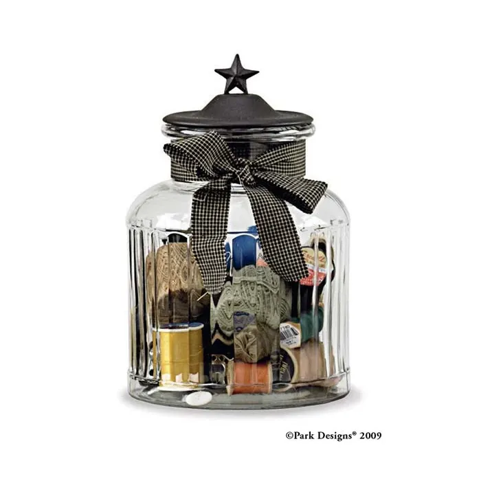Black Star Glass Jar 9 inch