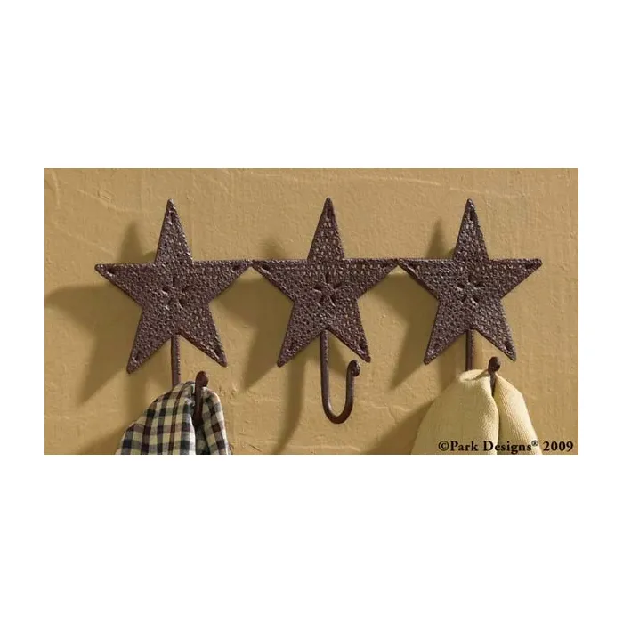 Punched Star Triple Hook Red