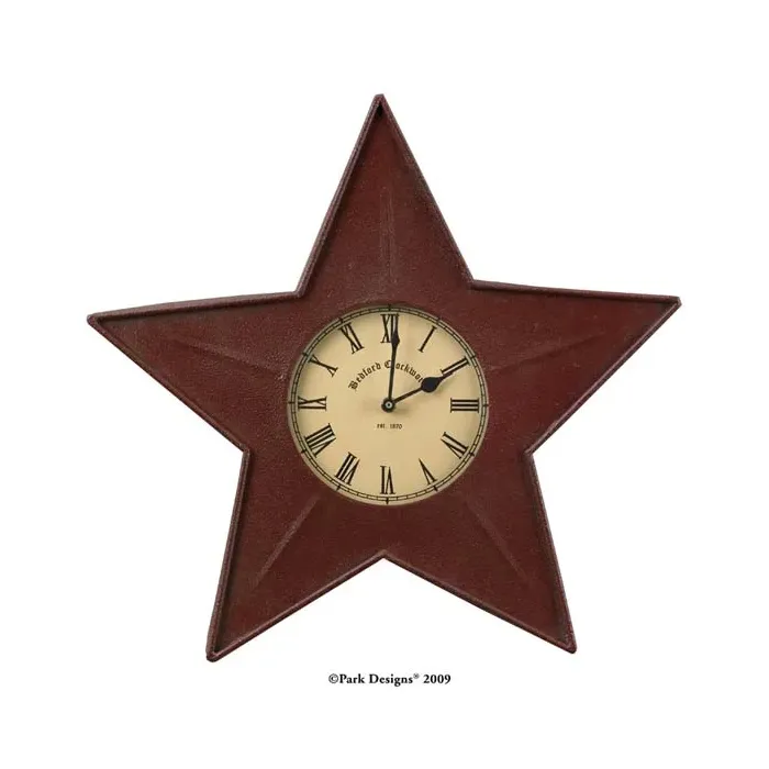 Star Metal Clock Red