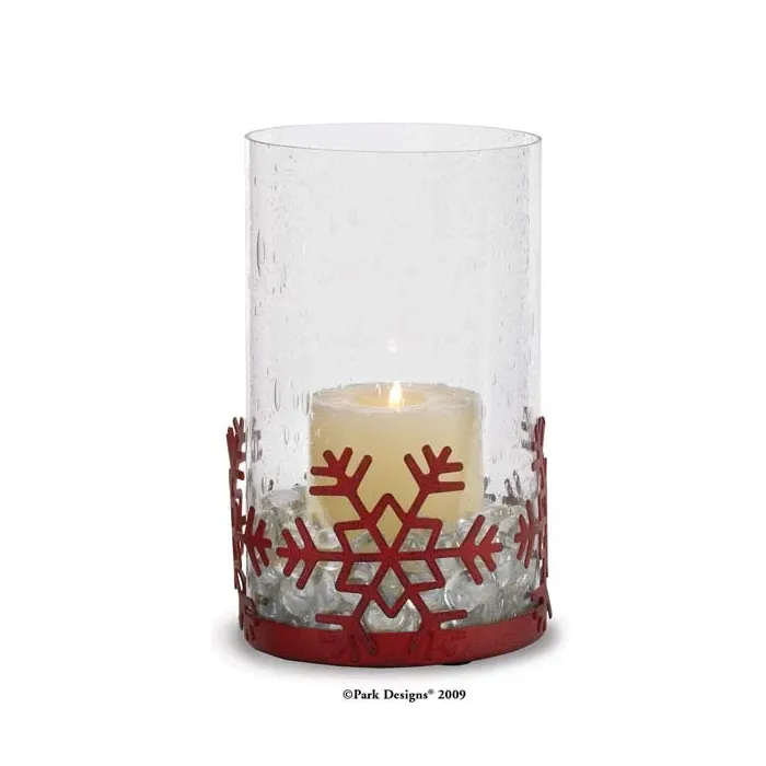 Red Snowflake Pillar Hldr