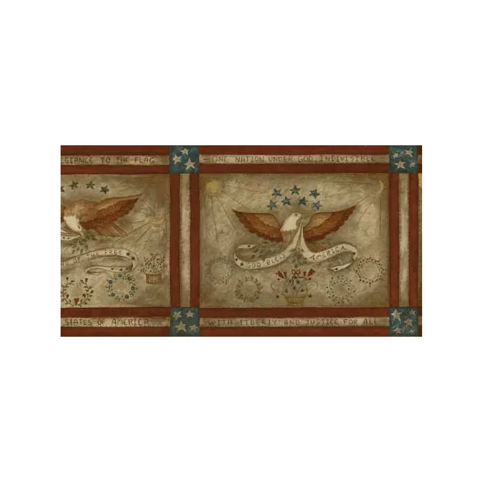 Red Patriotic Eagle Wallpaper Border
