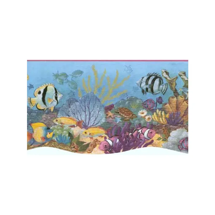 Pink Sea Life Wallpaper Border