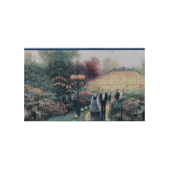 Thomas Kinkade Garden Party Wallpaper Border by Imperial