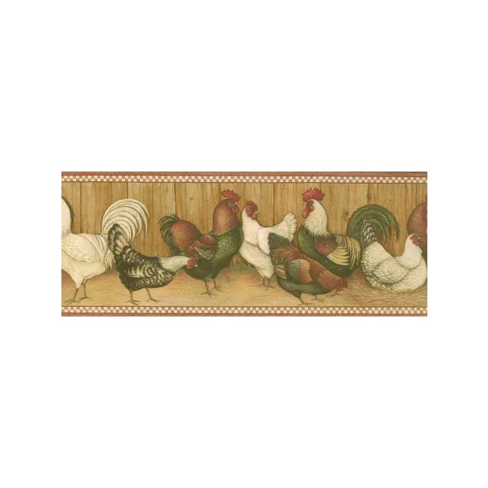 Country Rooster Wallpaper and Borders