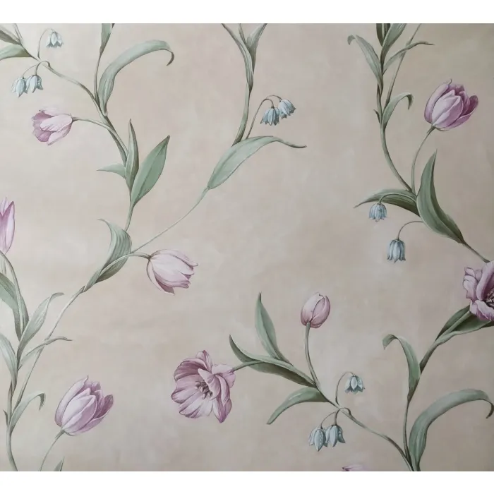 Purple Tulip Wallpaper - Imperial Wallcovering