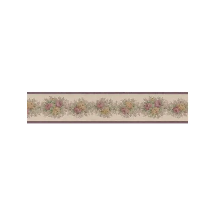 Floral Textured Wallpaper Border - Imperial