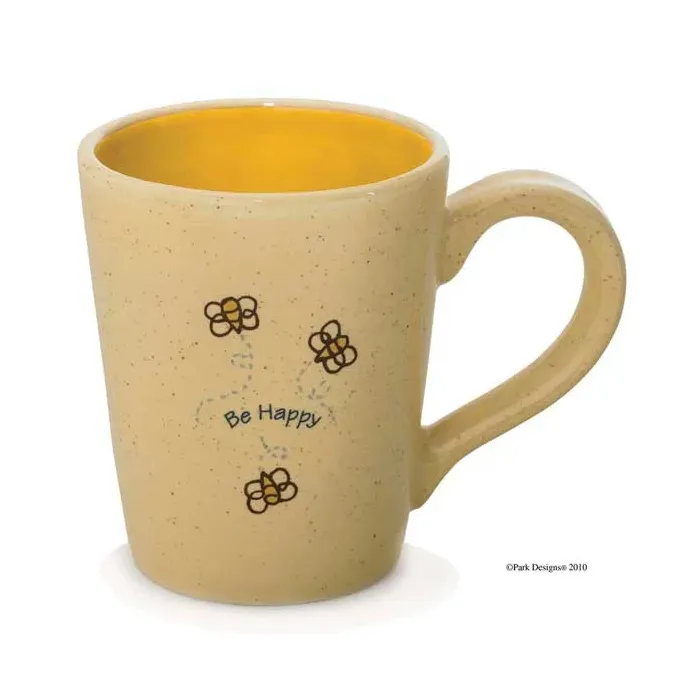 Birds and Bees Live, Laugh, Love and Be Happy Mugs Set of 4