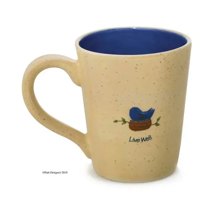 Birds and Bees Live, Laugh, Love and Be Happy Mugs Set of 4