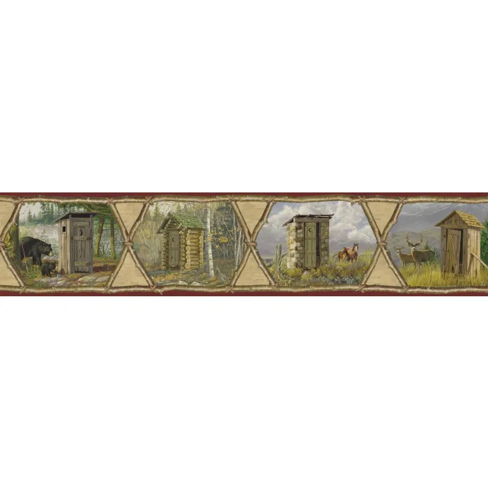 Augustus Red Privy Collection Portrait Wallpaper Border Chesapeake BBC48552B