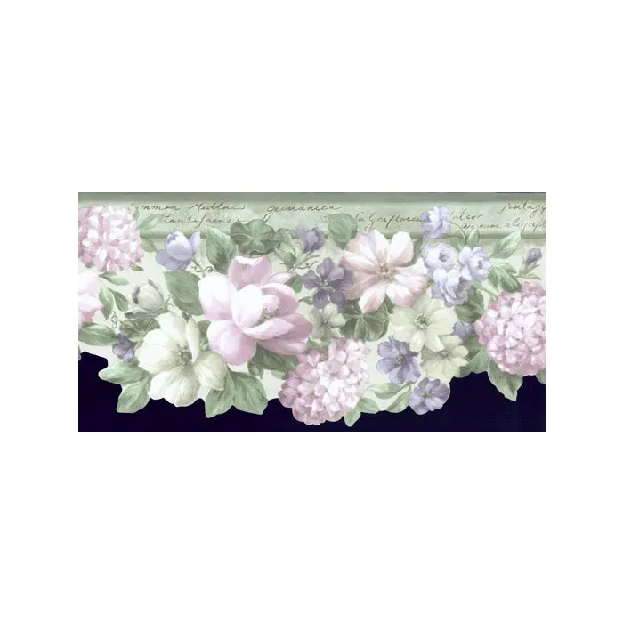 Green Die Cut Floral Wallpaper Border