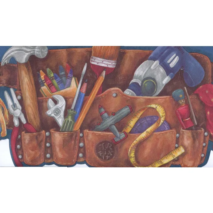 Kids Room Toy Tool Belt Wallpaper Border - Imperial