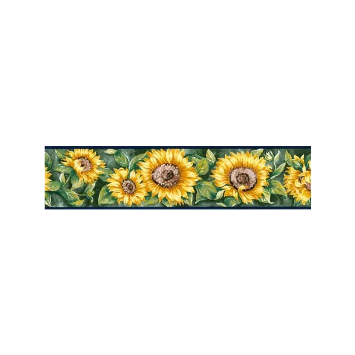 Sunflower and Foliage Wallpaper Border