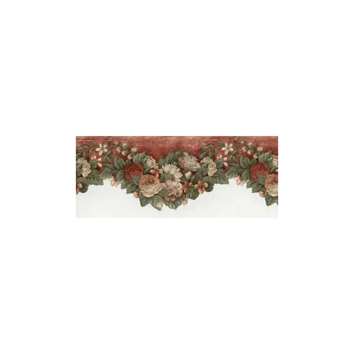 Antique Floral Red Wallpaper Border 41776110