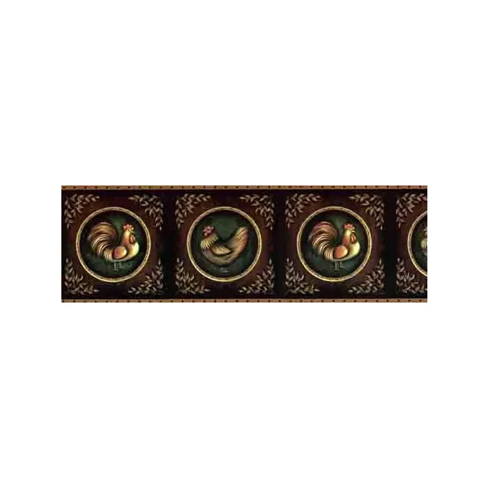Black Framed Rooster Wallpaper Border EX80968