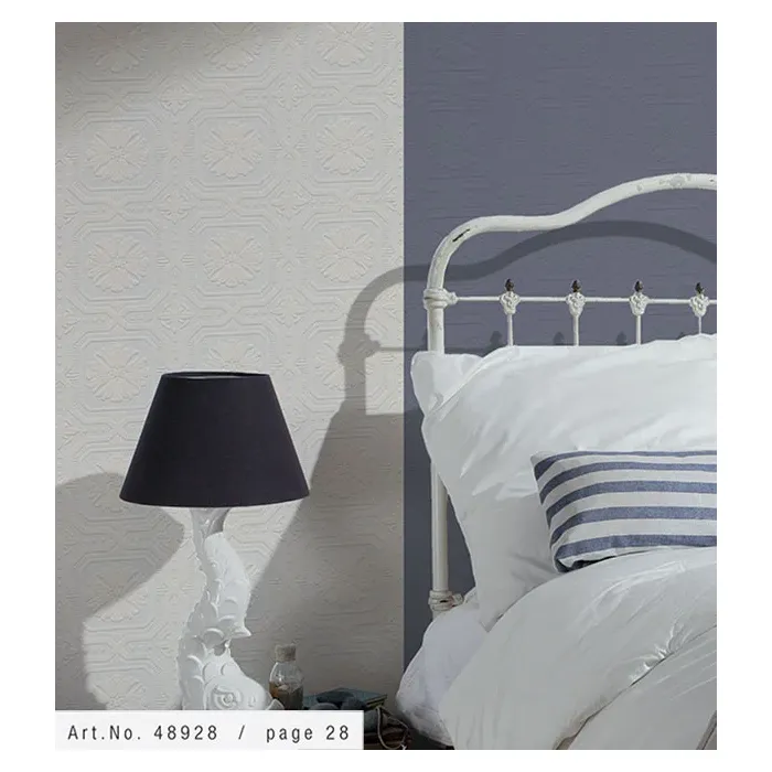 Tin Tiles Paintable Wallpaper White Norwall Wallcovering 48928