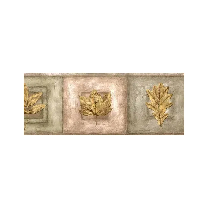 Gold Metallic Leaf Wallpaper Border