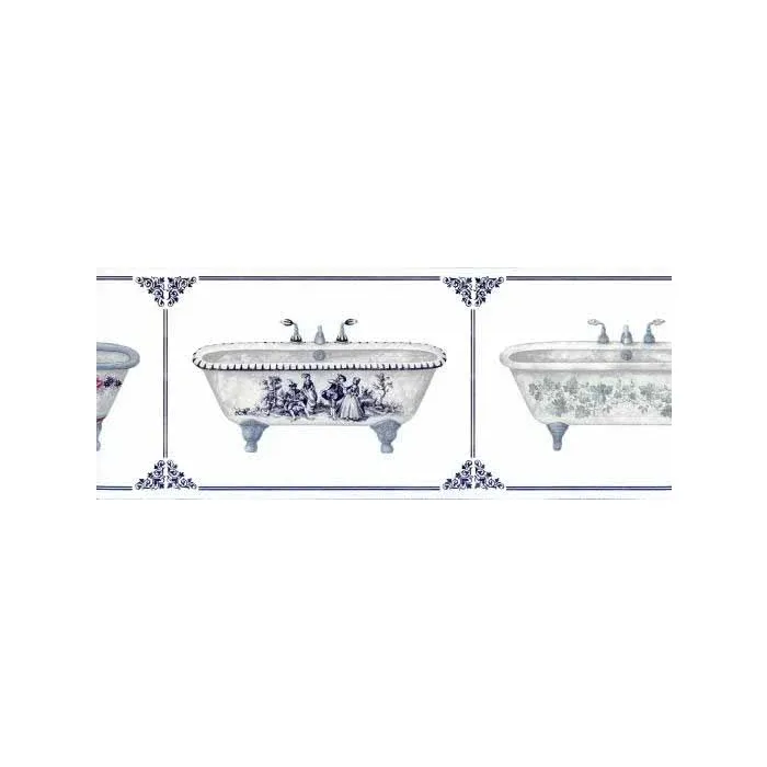 Antique Bathtub Wallpaper Border