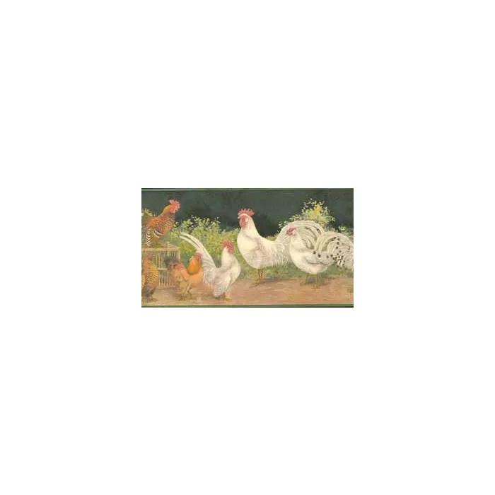 Roosters Galore Wallpaper Border- 1 ROLL LEFT