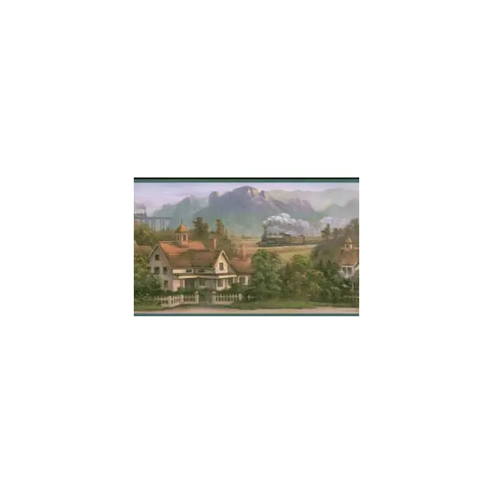 Scenic Train Wallpaper Border