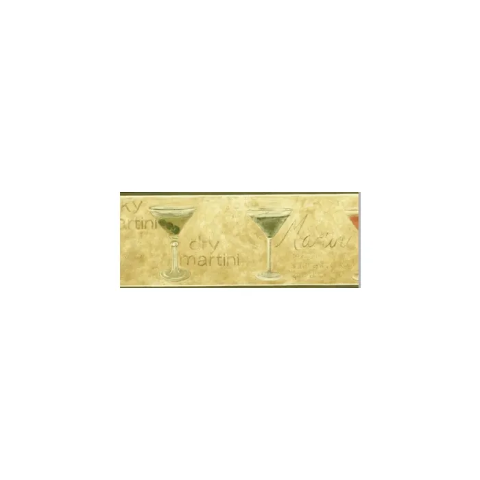 Martini Glasses Wallpaper Border - Waverly