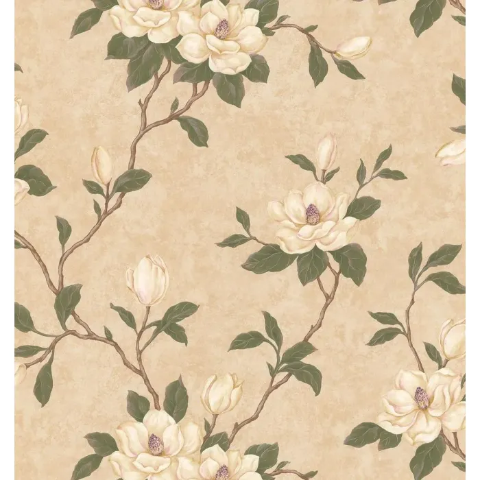 Yellow Flower Floral Branch Wallpaper - Brewster Wallcovering