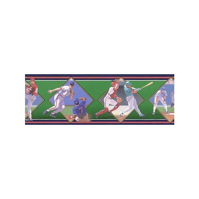 Baseball Players Wallpaper Border - Village