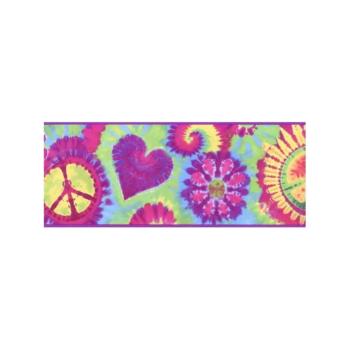 Bright Tie-Dye Wallpaper Border