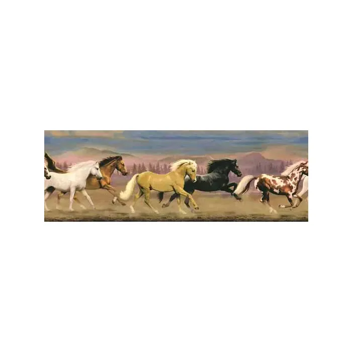 Vintage Wild Stallion Wallpaper Border