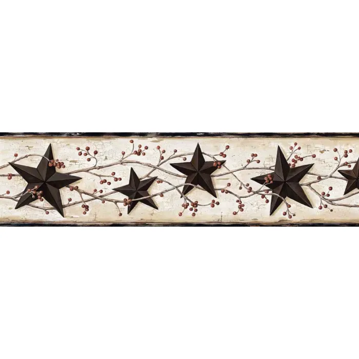 George Cream Tin Star Trail Wallpaper Border Chesapeake BBC65365B