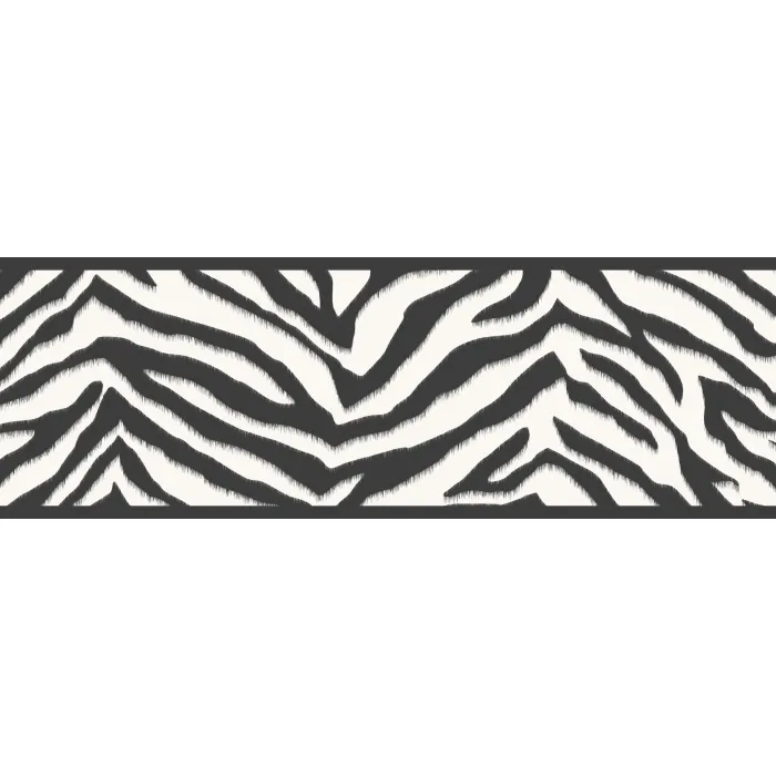 Mia Black Faux Zebra Stripes Wallpaper Border Chesapeake BBC46421B