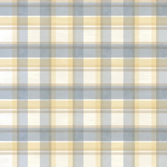 Joshua Blue Sunday Plaid Tartan Wallpaper - Chesapeake Wallcoverings