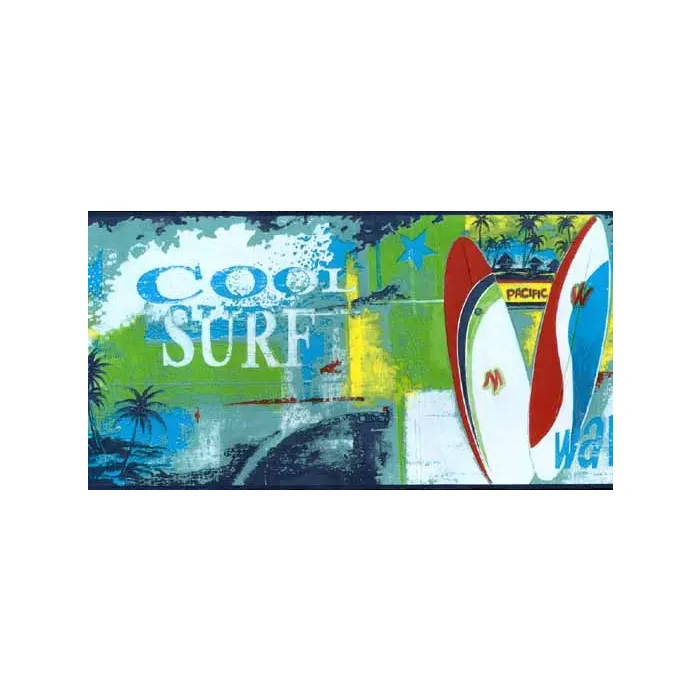 Cool Surf Beach Wallpaper Border - Norwall Home Trends