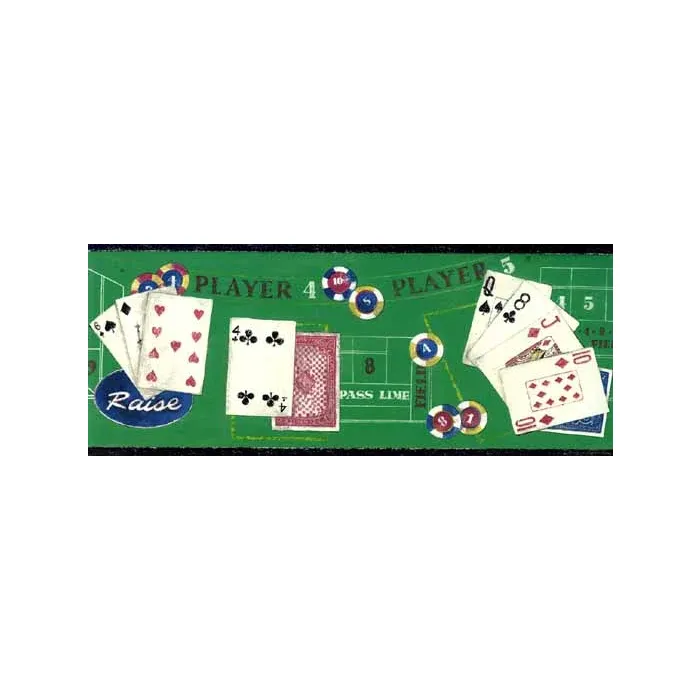Green Poker Table Wallpaper Border - Norwall