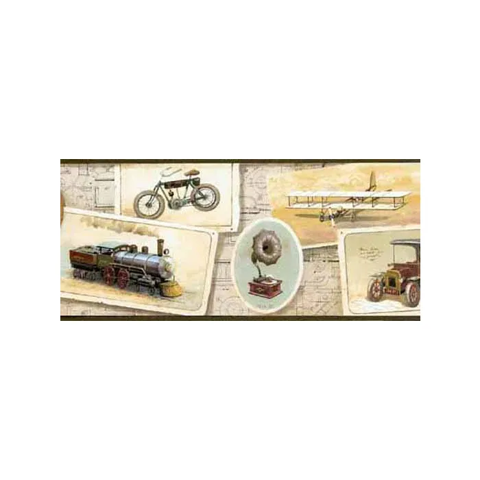 Antique Vehicles Wallpaper Border - Norwall Wallcoverings