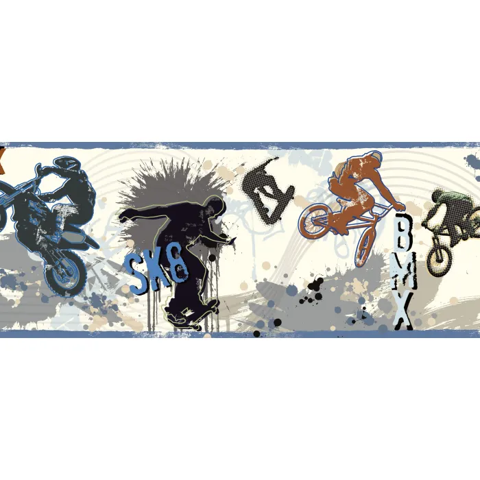 Bogie Blue Extreme Sports Wallpaper Border Chesapeake BBC94143B