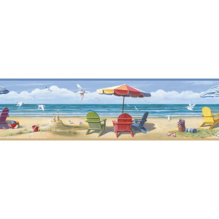 Lori Blue Summer Beach Portrait Wallpaper Border Chesapeake BBC46091B